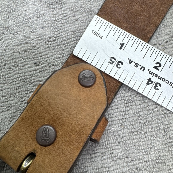justin Brown leather belt 40 Western Cowboy - Picture 4 of 6
